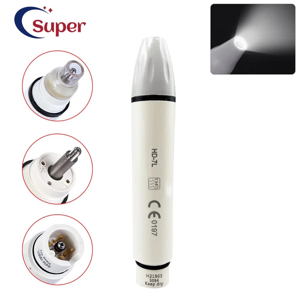 Dental ultrasound heater with HD-7L led light handpiece suitable for D tips * E S * telec Detachable tube teeth whitening tools