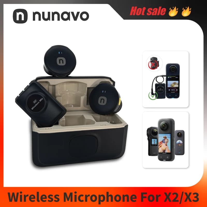 NEW wireless microphone for Insta360 X3 one x2 audio microphone without need for microphone adapter action camera Accessories hifi sound reduction
