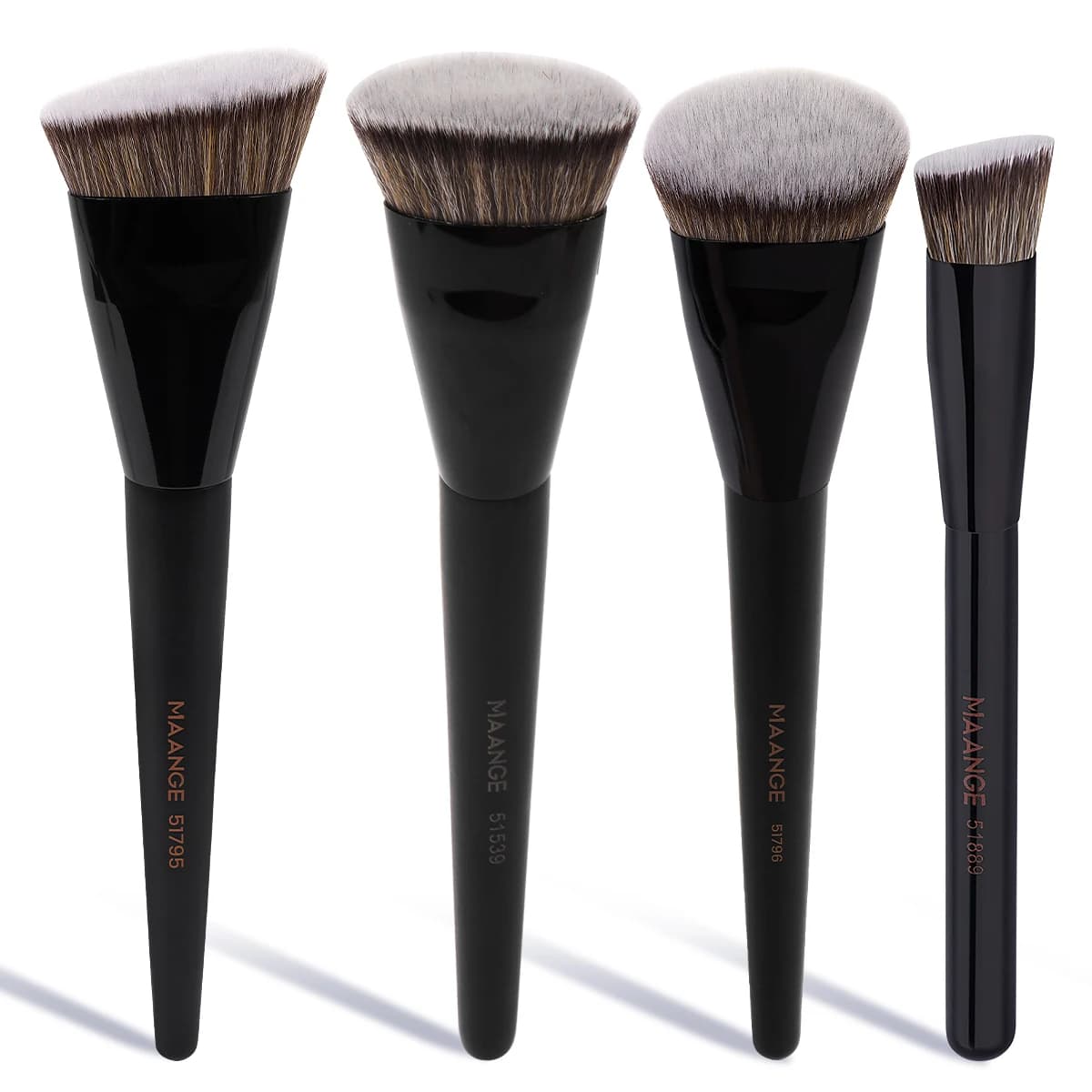 4 Piece Main Makeup Brushes Flat Top Bottom Brush Angle Shaped Brush Face Makeup Tool with dense bristles for female beauty