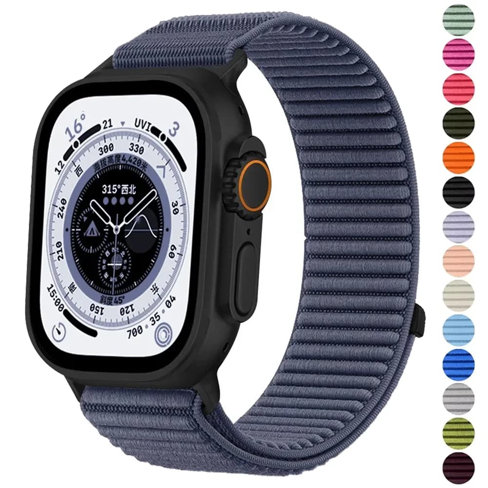 Nylon Loop Strap for Apple Watch Bands 49mm 46mm 44mm 40mm 42mm 45mm 41mm Correa Bracelet iWatch Series 11 SE 10 9 8 7 Ultra 3 2