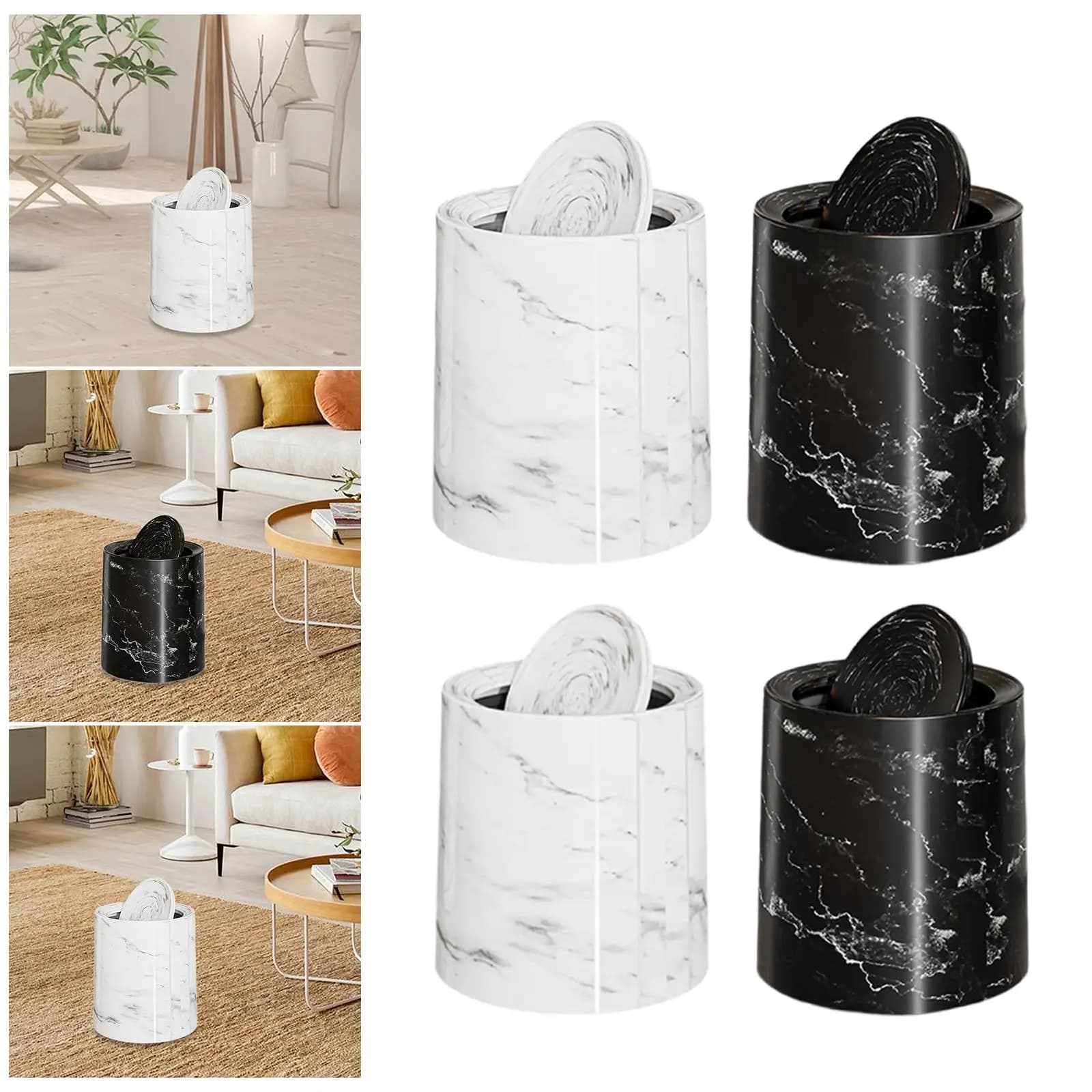 Trash Can Trash Container Swing Lid Large Capacity Kitchen Dust Bin Wastebasket for Office Vanity Toilet Laundry Room Bedroom