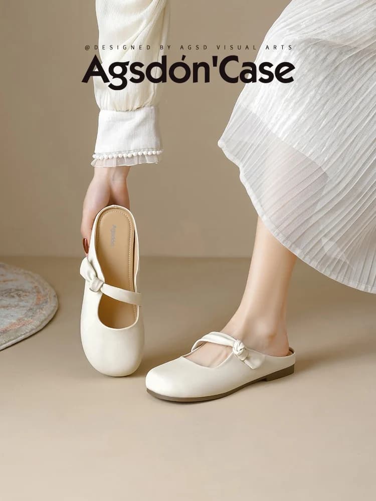 Agsdon Ballerine da Donna Estive Nuove Mary Jane Slip-On Comode da Indossare Sandali da Esterno con Tacco in PVC Confortevole