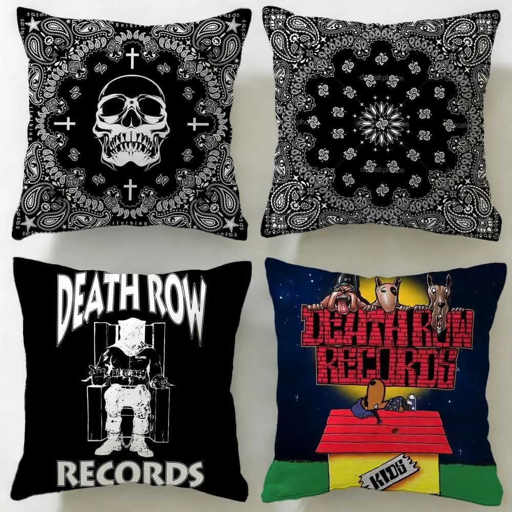 Federa per cuscino della casa editrice Death Row Records, morbida e facile da lavare, versatile per divano, letto, viaggi e ufficio