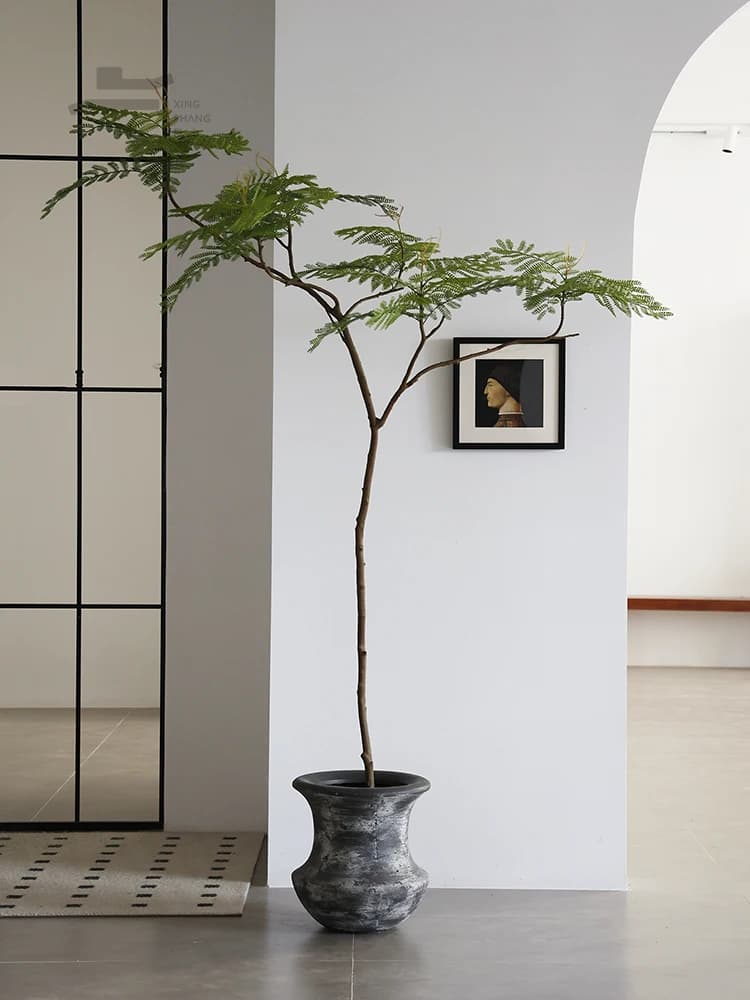 Large Artificial Plant Blue Shine Zen Sle, Decorative Piece for Living, Home, Garden and Landscape Decoration