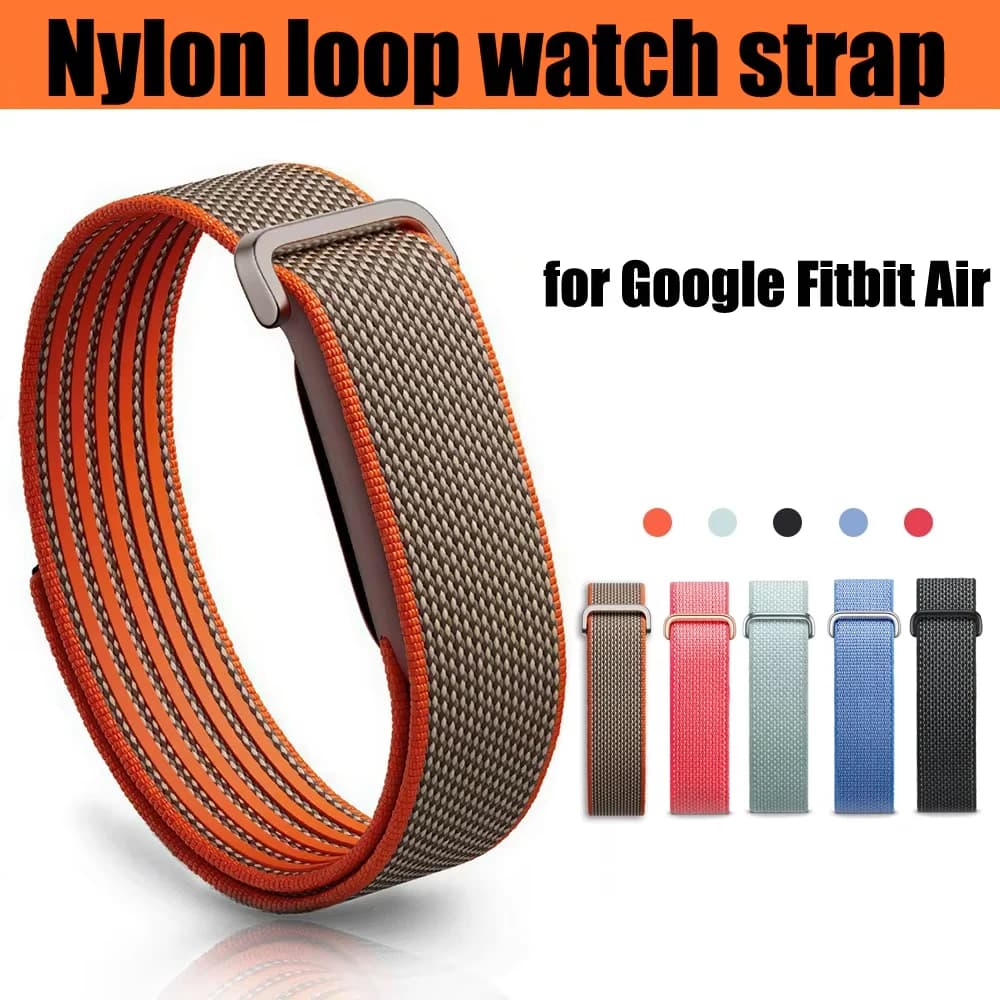 Braided Watch Strap for Google Fitbit Air Velcro Bracelet Nylon Loop Sport Breathable Quick-dry Band Wristband Replacement Parts