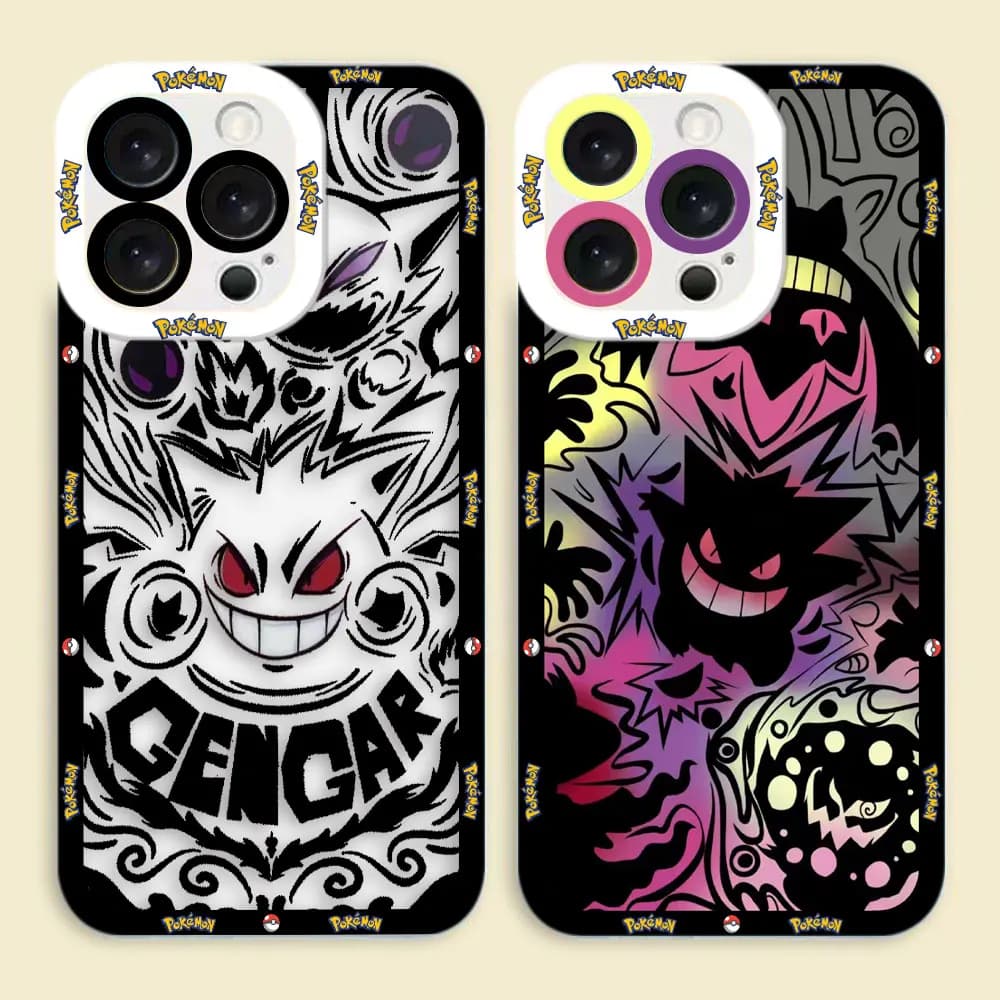 Clear Phone Case For iPhone 17 AIR 17E SE4 16E 16 15 14 12 13 11 PRO 8 7 PLUS MAX TPU DIY Shell Cover Cartoon P-Pokemon G-Gengar