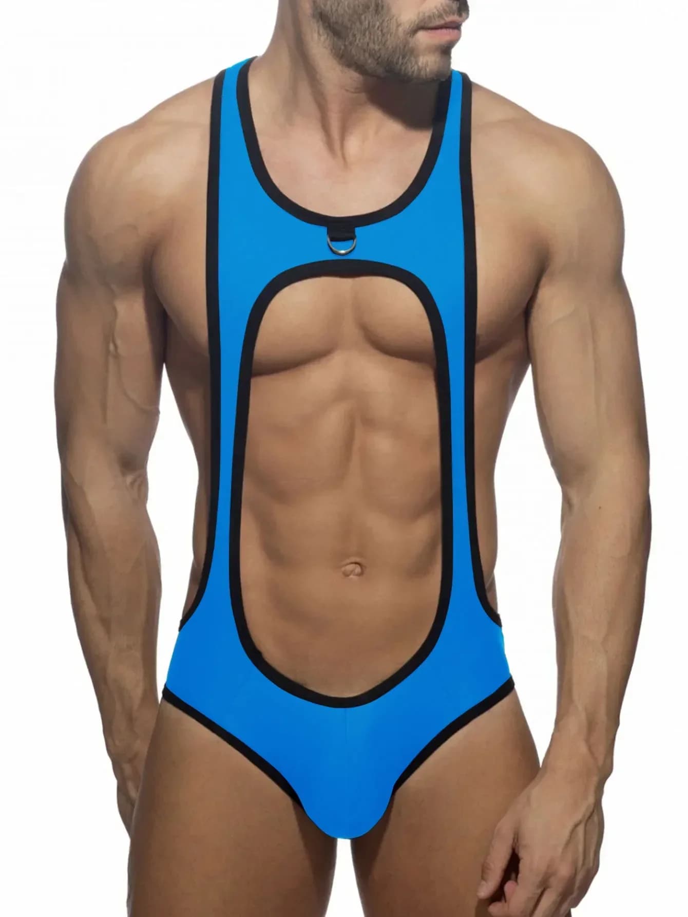 Perizoma da uomo Body Body elasticizzato Wrestling Canottiera Tuta Un pezzo G-String Intimo Lingerie cava Tute con bretelle
