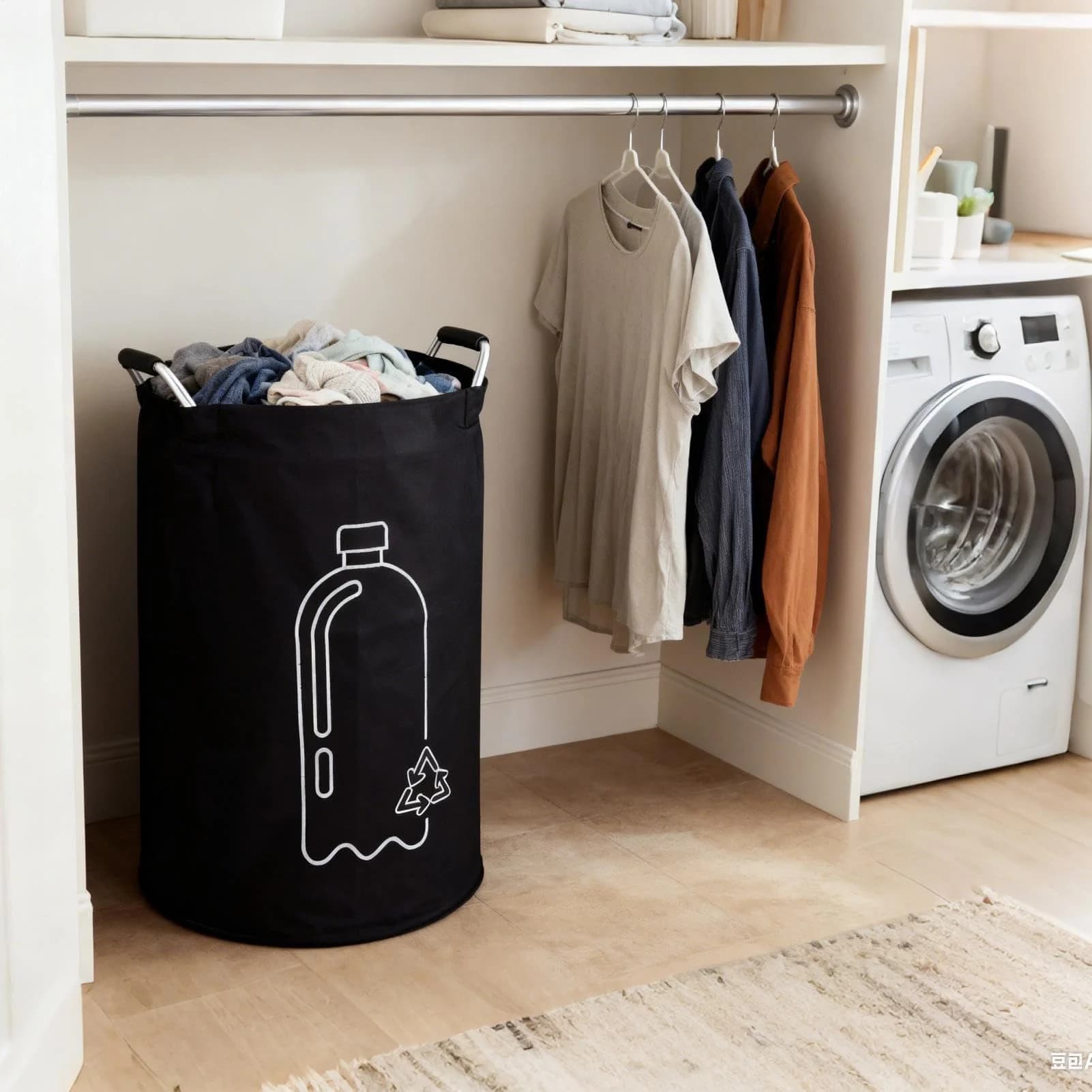82L Recycling Bin - Design, Foldable Sorter Container, Aluminum Handles, Portable Laundry Basket, Deposit Bottle Collection Bag