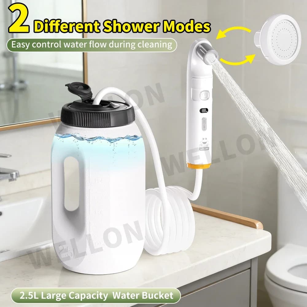 Bidet Portatile Elettrico Shataff con Doppia Funzione per Igiene Personale, Viaggi, Campeggio, Camper e Giardino