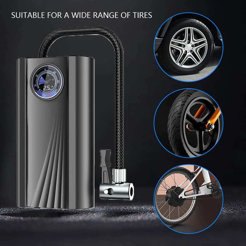 Mini gonfiatore per pneumatici per auto 12V Pompa elettronica a gonfiaggio rapido ad alta precisione per accessori auto per bici da auto moto
