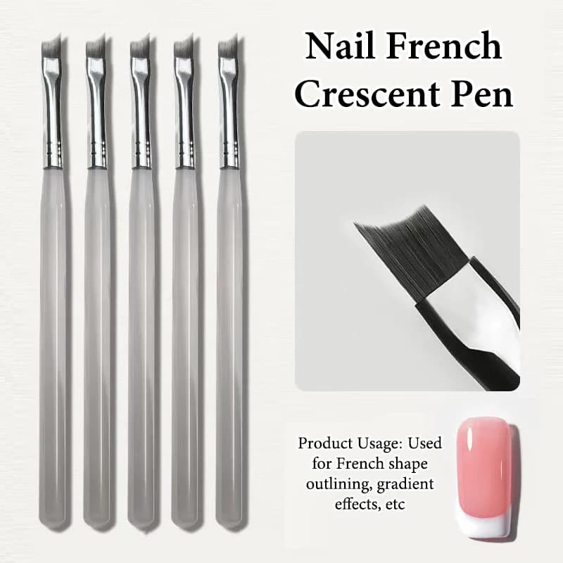 1 Pennello per Nail Art a Quadretti Francesi, Penna per Disegno a Rete per Estensione Unghie in Gel UV Fai da Te, Forniture per Pittura