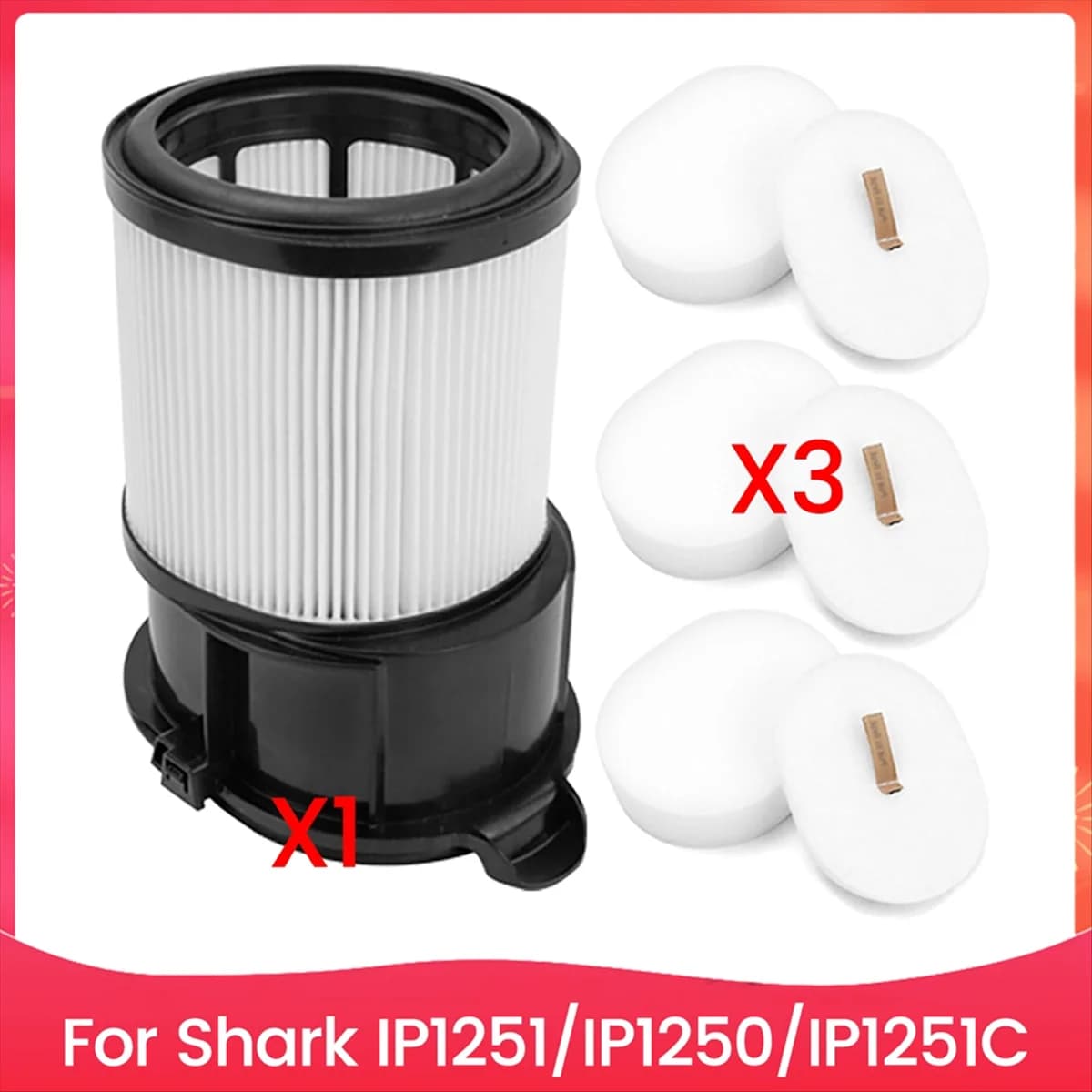 4PCS Filter and Filter Cotton Set for Shark IP1251 IP1250 IP1251C Vacuum Cleaner Accessories Replacement Parts