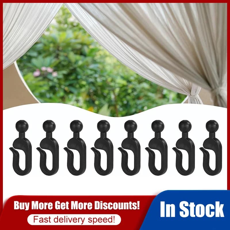 50Pcs/lot Plastic Hooks For Mosquito Netting And Gazebo Curtains Smooth Gliding Rustproof Multipurpose Use