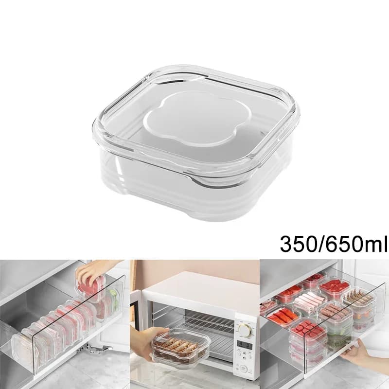 Contenitore per Alimenti Riutilizzabile, Contenitore in Plastica per Frigorifero con Coperchio, per Mantenere Fresco il Cibo nel Frigo