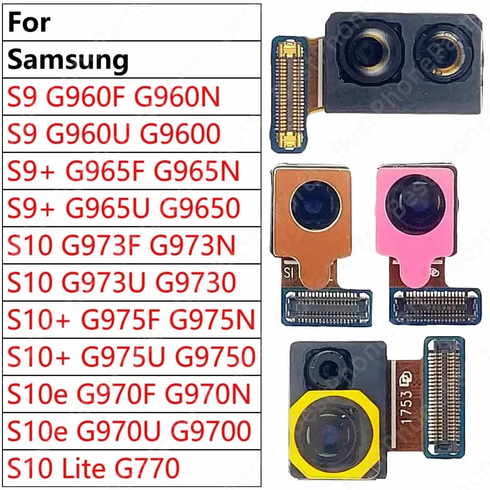Fotocamera frontale per Samsung Galaxy S10 Lite S10 + S10e S9 Plus S9 + Modulo fotocamera frontale per selfie Cavo flessibile Parti del telefono cellulare