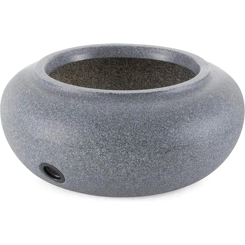 Contenitore Rotondo in Plastica Naturale da 21 Pollici per Conservazione Tubo da Giardino con Foro Laterale, Effetto Granito