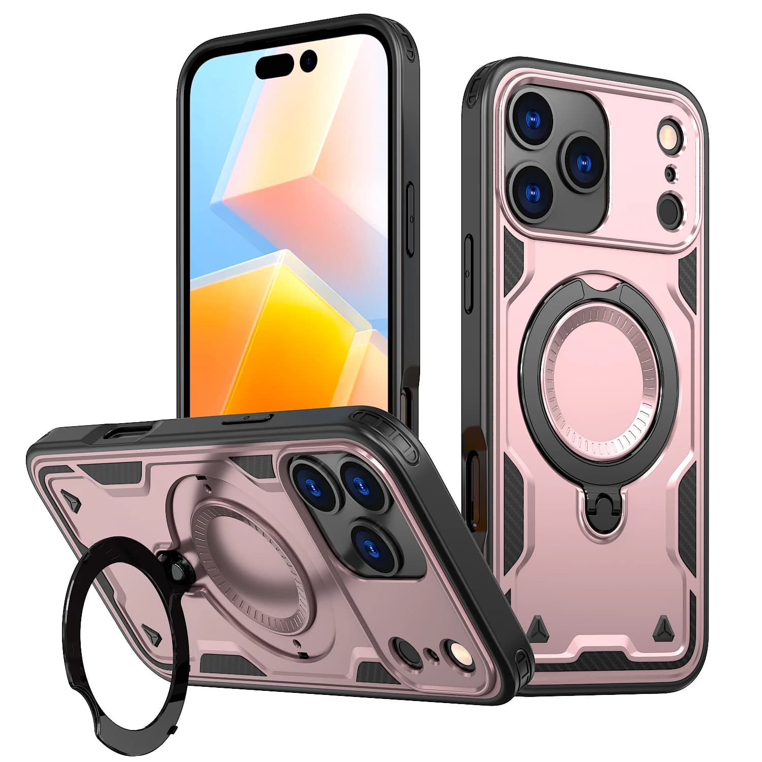 Custodia per telefono magnetica rotante di lusso a 360 gradi per iPhone 17 Pro Max 16 Plus 15 14 13 12 11 cavalletto per copertura PC antiurto MagSafe
