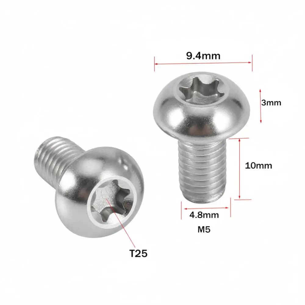 12 pezzi T25 bulloni bici M5x10mm viti freno a disco in lega di titanio bulloni rotore bicicletta ultraleggeri ad alta resistenza accessorio bici