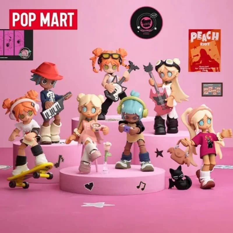 POPMART Peach Riot Carry The Music Series Block Pendant Blind Box Mystery Box Guess Bag Toys Doll Cute Anime Figure