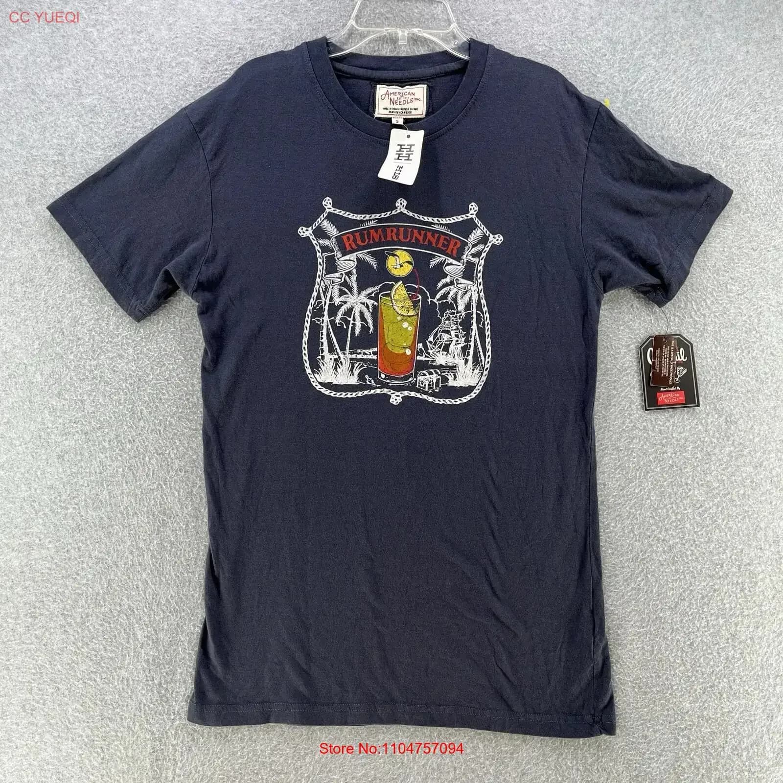 NWT American Needle Mens T Shirt Small S 'Rum Runner' Camisa Cotton vintage Washed streetwear designer clothes Stylish