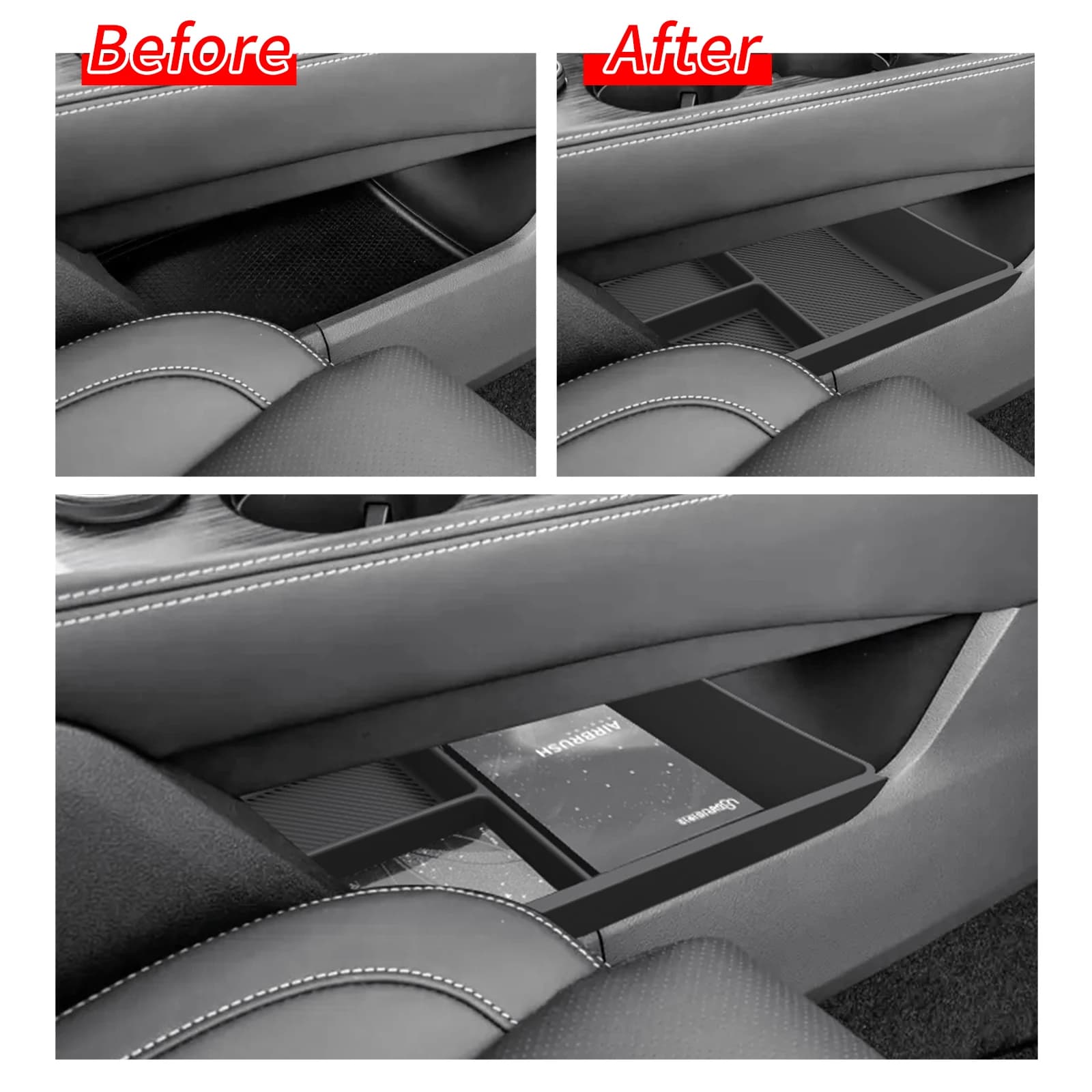 Organizer per Vano Portaoggetti Inferiore del Cruscotto per Nissan Rogue/X-trail T33 2021-2026, Accessori Auto in TPE Nero