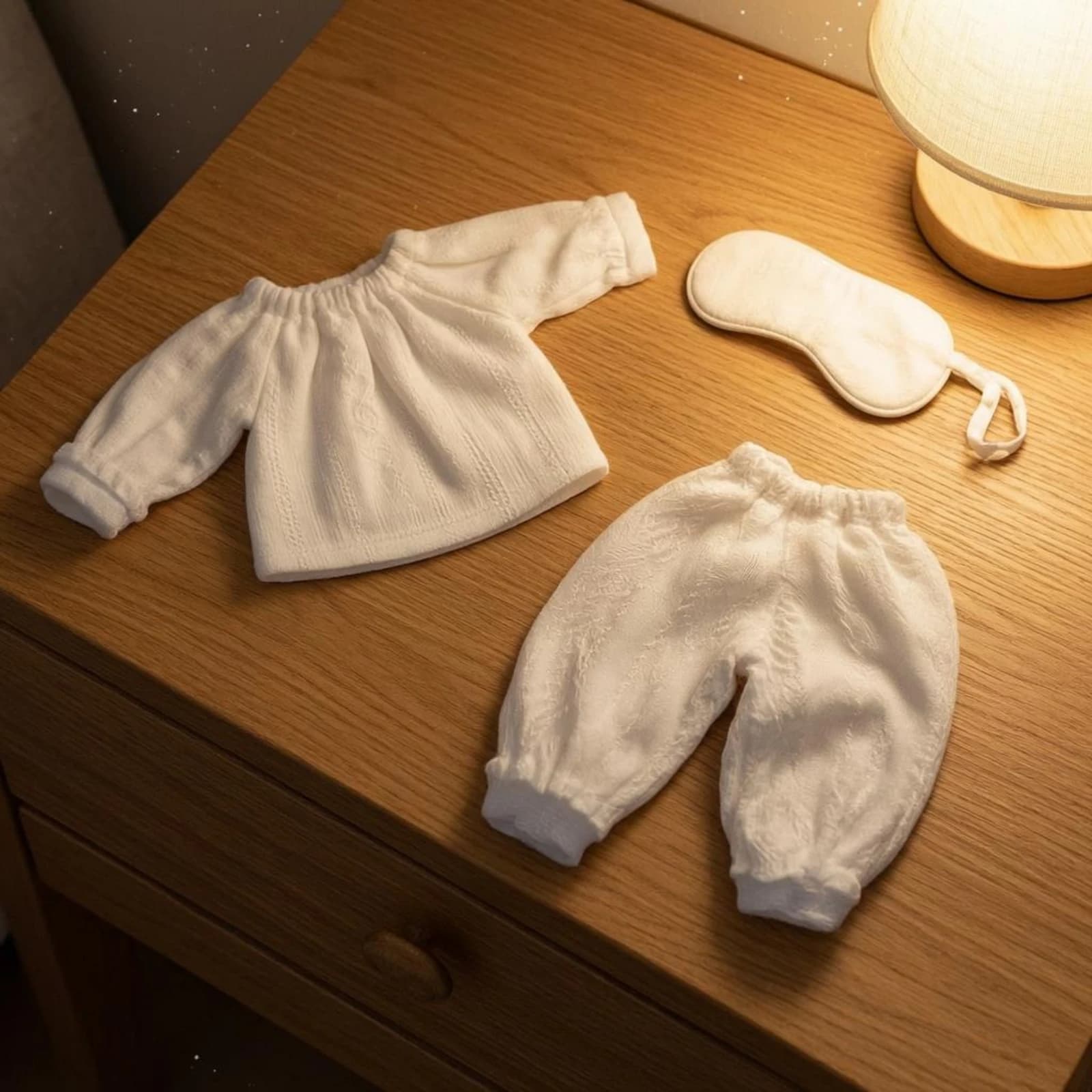 3-Piece Doll Pajama Set Gathered Cuffs Doll Pajama Outfit Toy Apparel Lightweight Soft Material