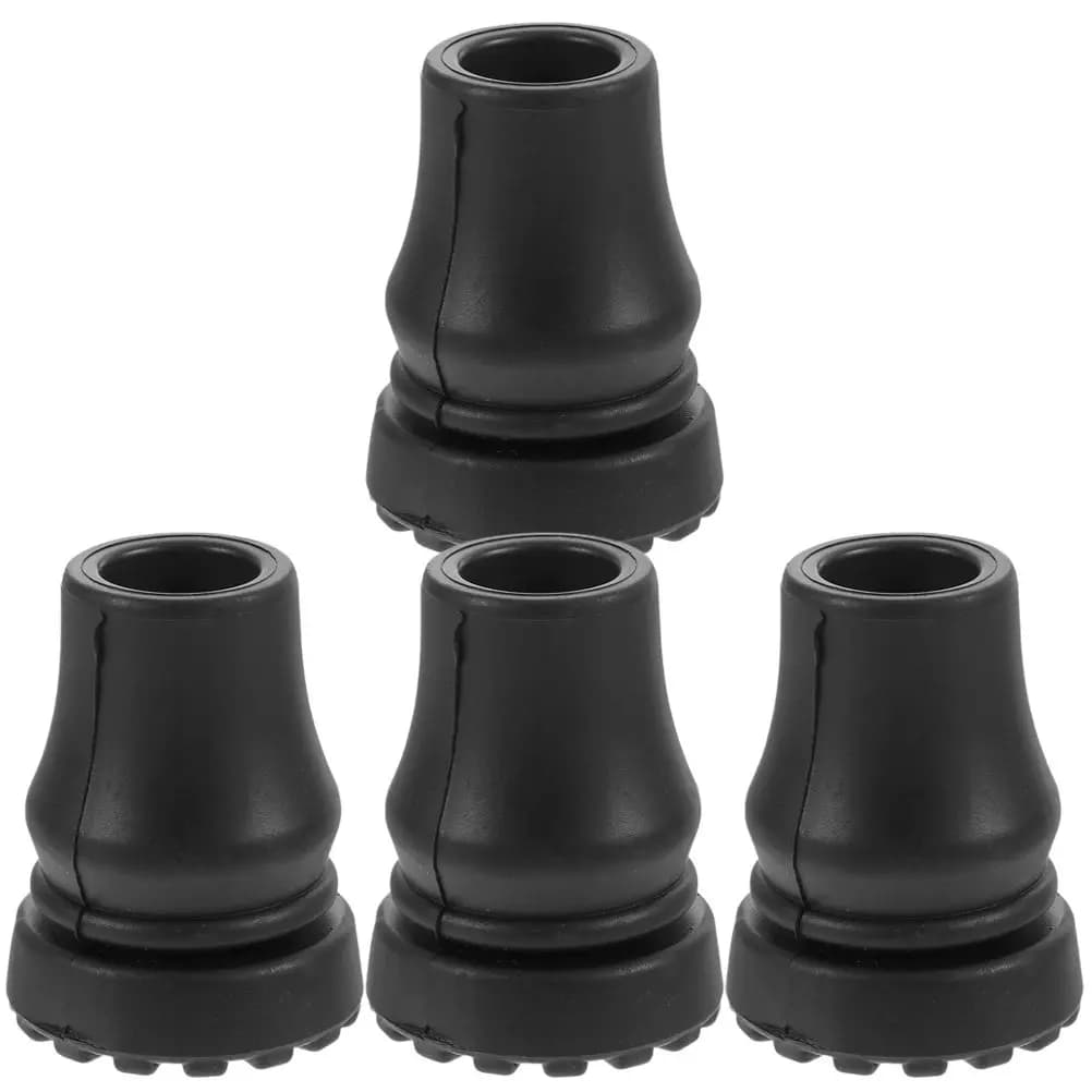 4Pcs High-Grip Rubber Cane Tips Replacement Secure Fit Trekking Pole Foot Covers Non-Slip Walking Stick Accessories Hiking Pole