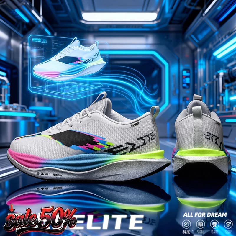 Scarpe da Corsa Uomo con Piastra in Carbonio, Scarpe Sportive Specializzate per Maratona, Traspiranti e Leggere, Sneakers Comode Antiscivolo Unisex per Donna