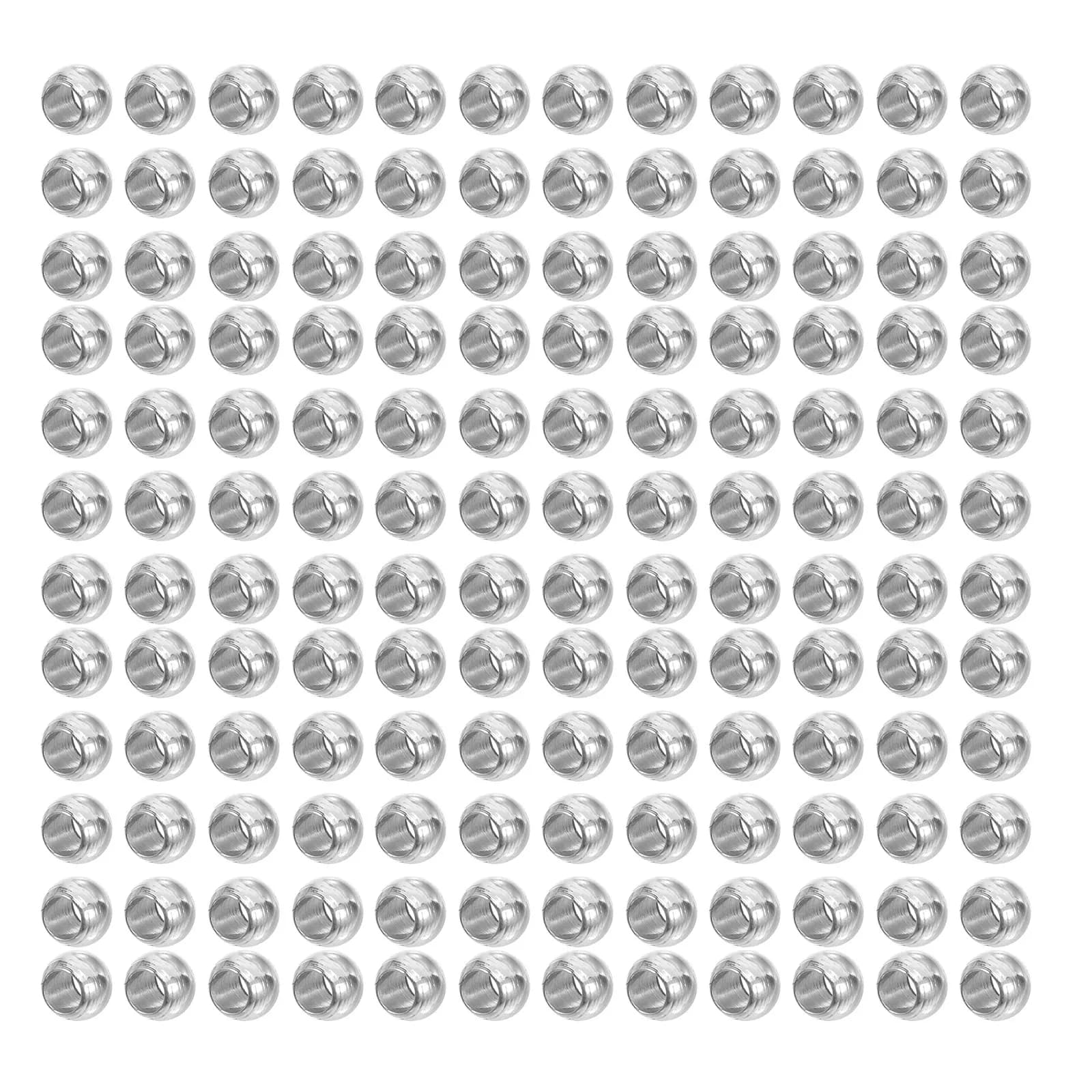 300Pcs Stainless Steel Round Spacer Beads Corrosion Resistant Smooth Surface for Jewelry Making Accessories Bracelet Necklace