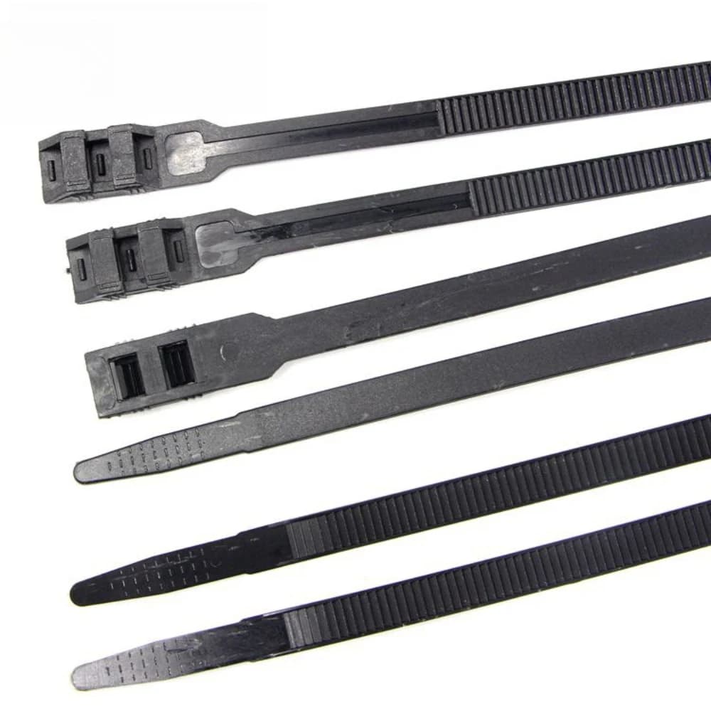 9x260/360mm Double-buckle Nylon Cable Ties Black Multi-purpose Nylon Universal Cable Tie Buckle Self-locking Cable Tie Buckle