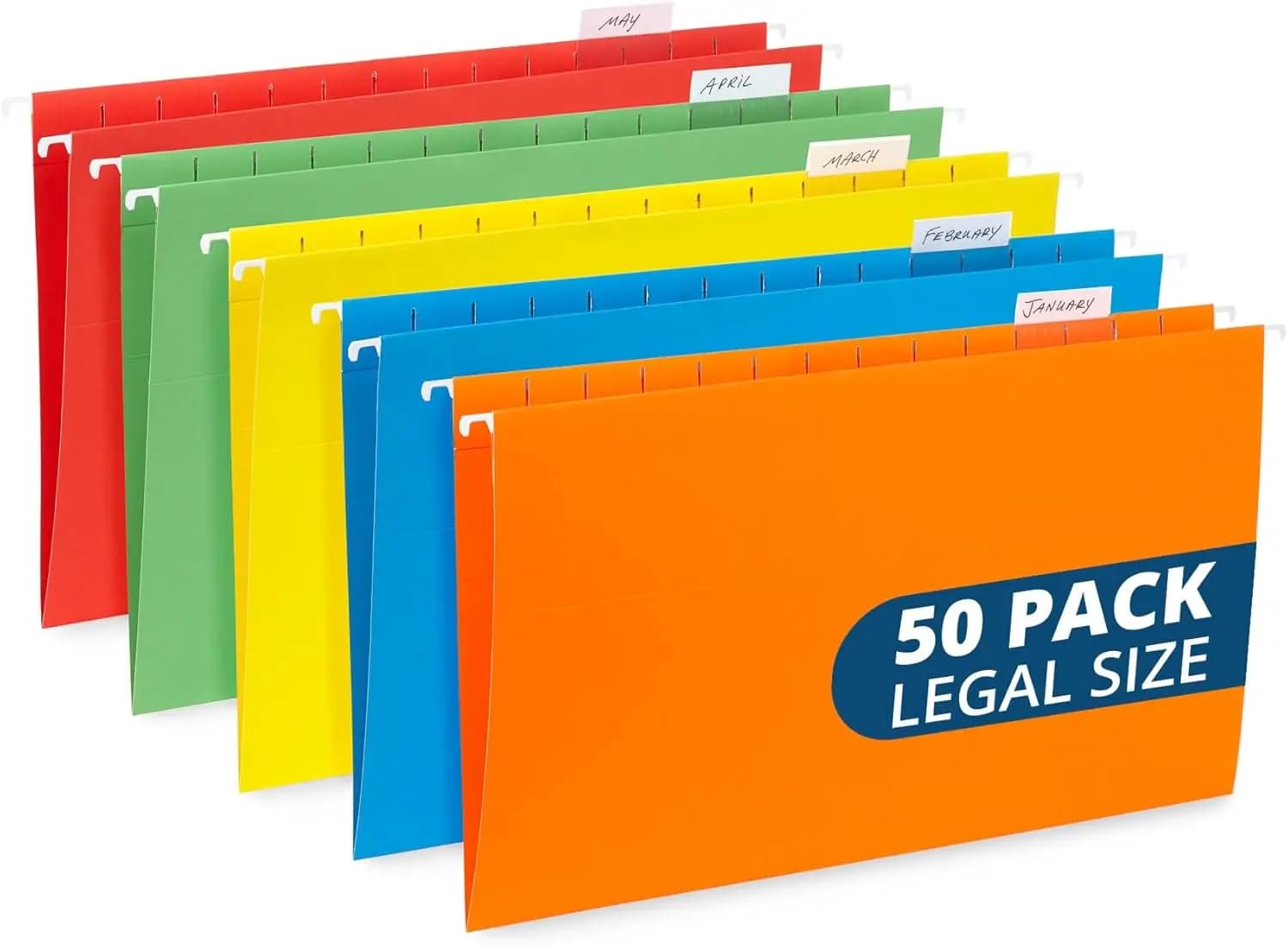 50 Cartelle Portadocumenti Legali, Rinforzate per Organizzazione Casa e Ufficio, Confezione Colori Assortiti