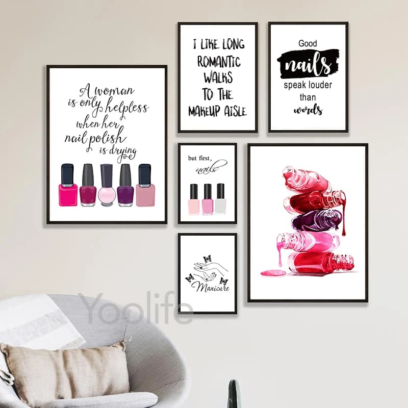 1 pz. Poster e Stampe da Parete Senza Cornice con Citazioni per Saloni di Bellezza, Regalo per Tecnici delle Unghie, Quadro su Tela con Immagine Artistica di Moda