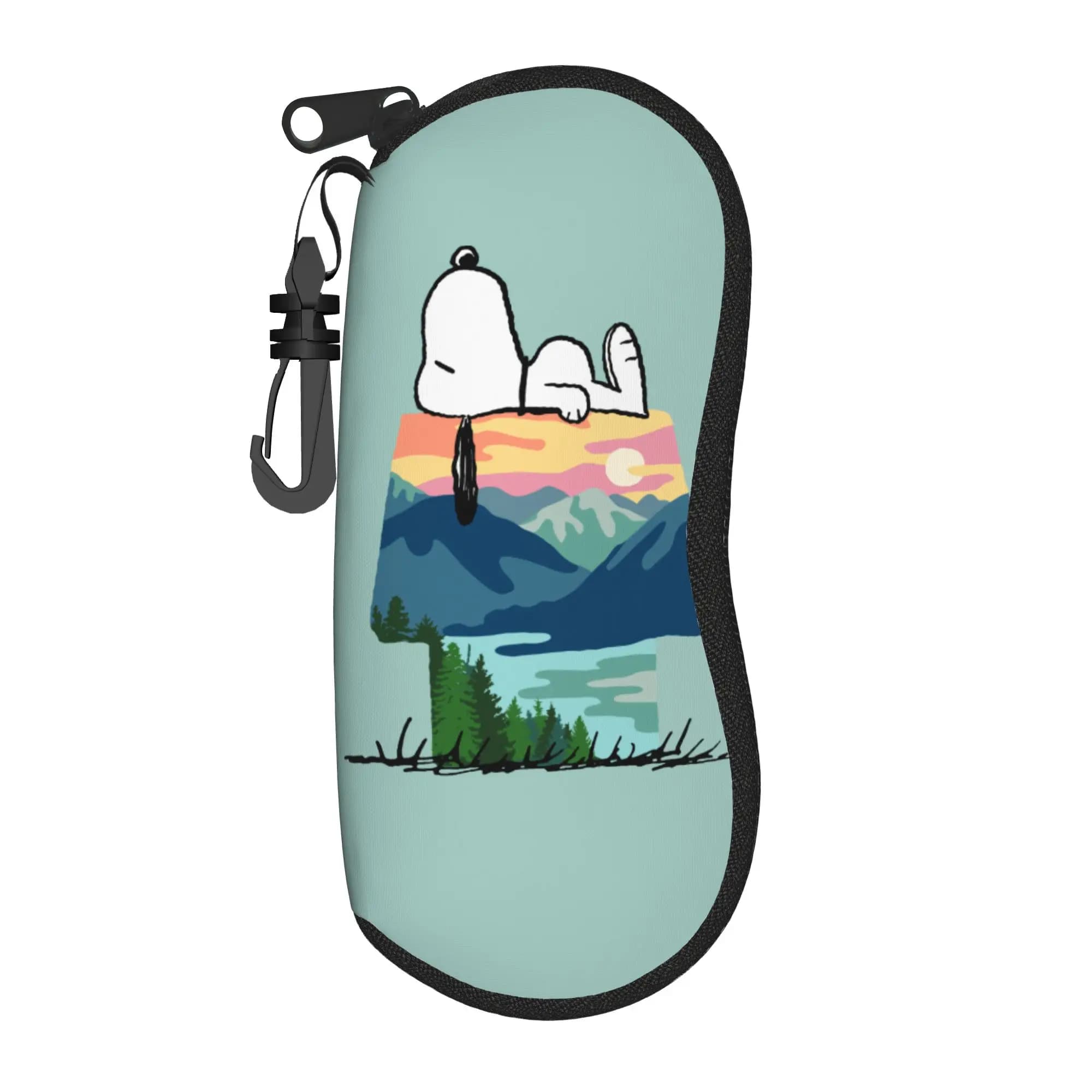 Snoopys Dog House Go Wild Unisex Eyewear Case with Protective Hinge, Camping Sunglasses Protective Case and Hiking