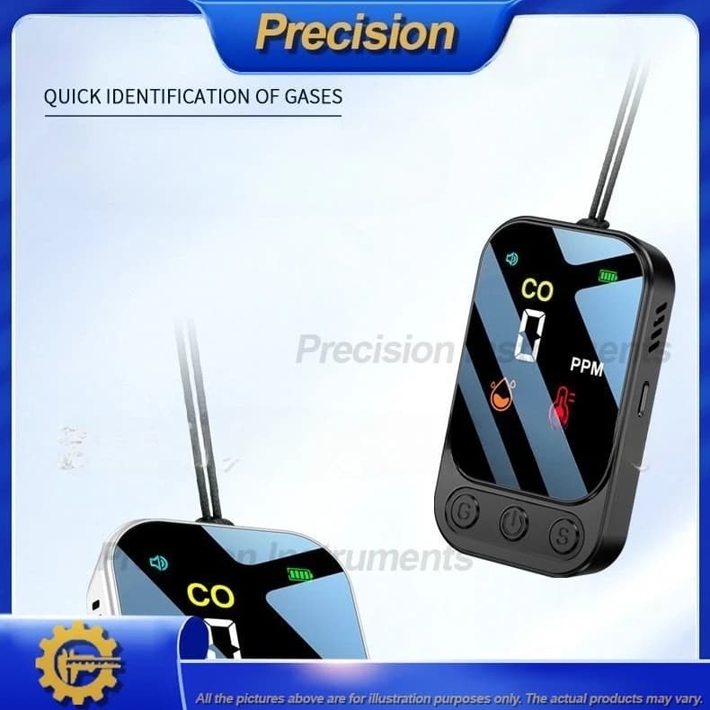 Rilevatore portatile di monossido di carbonio 3 in 1 per campeggio all'aperto Allarme perdite di gas CO Monitor di sicurezza multifunzionale con LCD