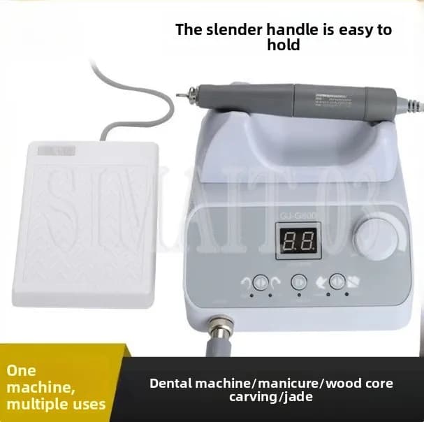 Micromotore Brushless 50000RPM, Manipolo Professionale 50W per Lucidatura Unghie e Laboratorio Dentistico con Controllo a Pedale