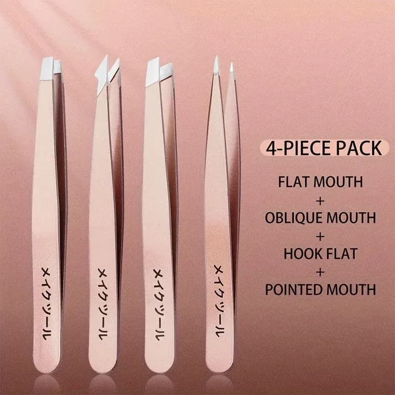 Set of 2/4 professional tweezers, perfect for removing eyebrow hair and black dots, very simple and relaxing to use.
