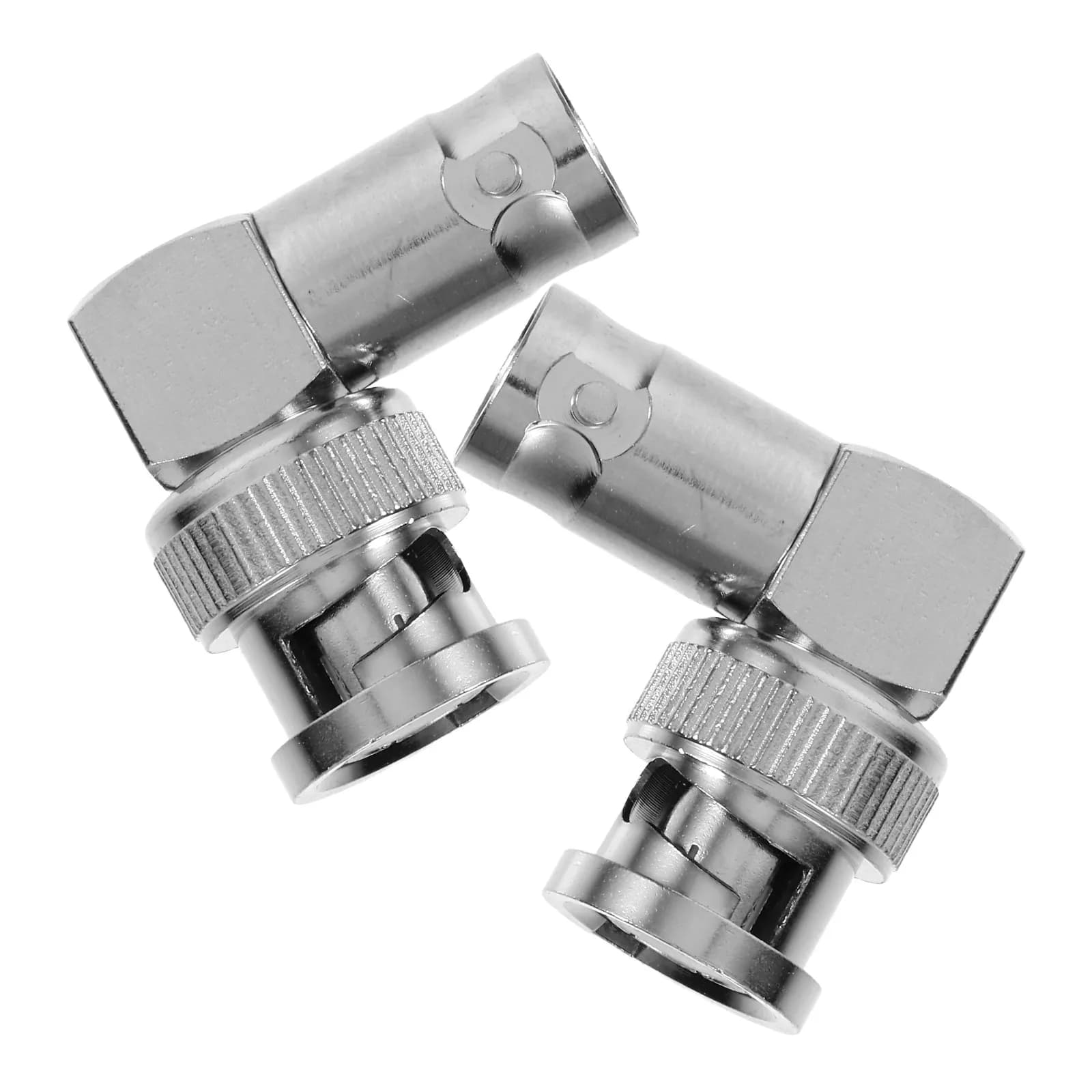 2Pcs Bnc Male to Female 90 Degree Right Angle L Shaped Adapter Connector for Camera Extension Cable Audio Video Transmission