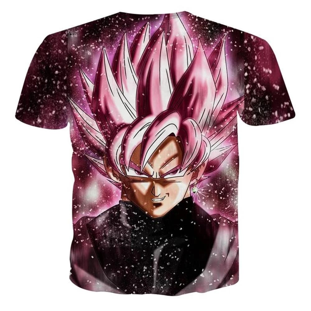 Japanese Anime Dragon Ball Z Summer 3d Print Super Saiyan Goku Black Rose Pink T-Shirt Kids Adults Cosplay O-Neck Tops Clothing