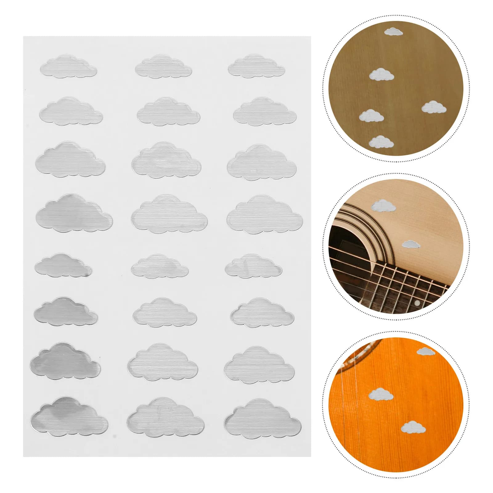 Set di Adesivi per Tastiera di Chitarra in Conchiglia Bianca, per Chitarra Elettrica, Acustica, Basso, Ukulele, Marcatori per Manico, Decorazione Fai-da-Te per Strumenti Musicali, Rimovibili