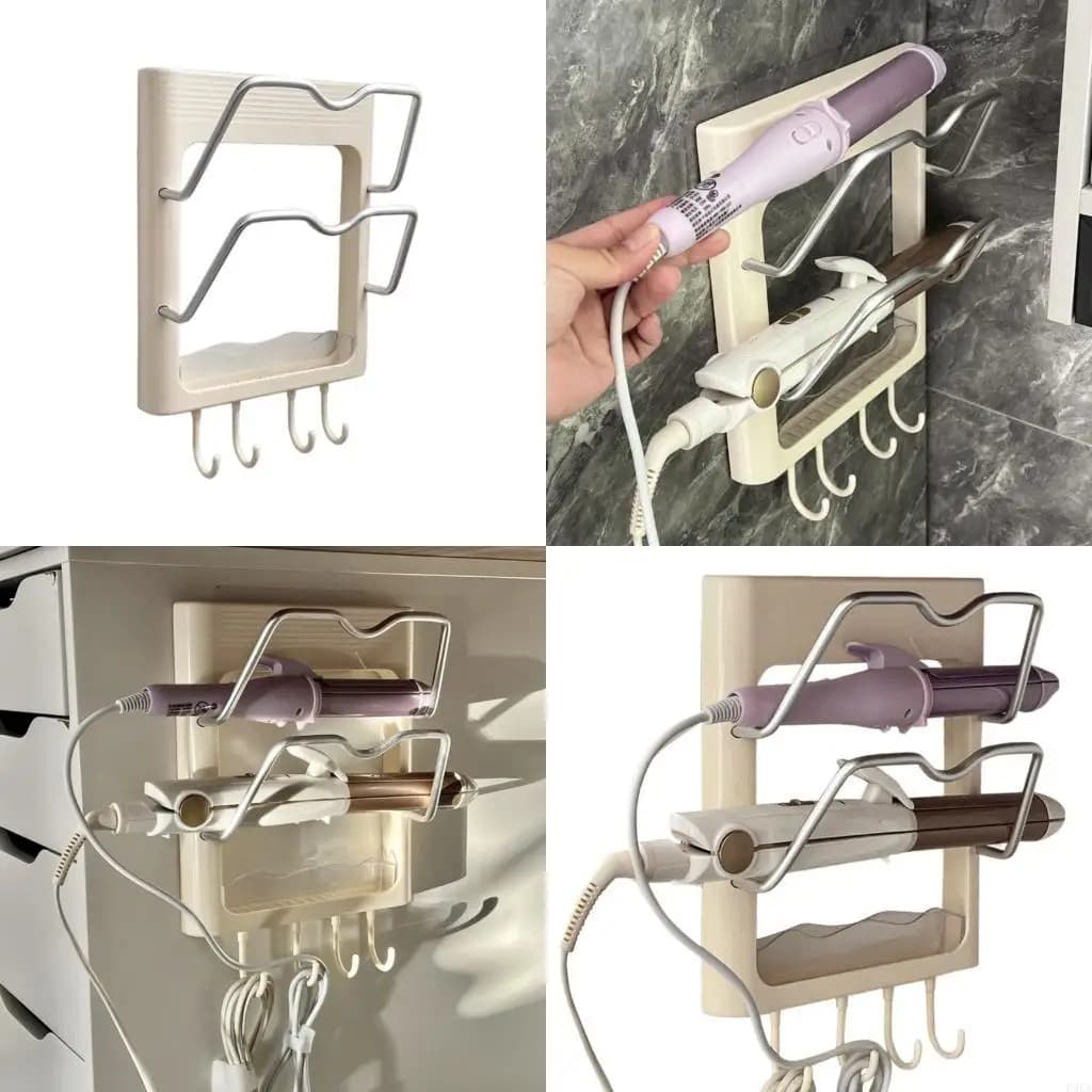 Curling iron storage rack wall mounted, not punching required