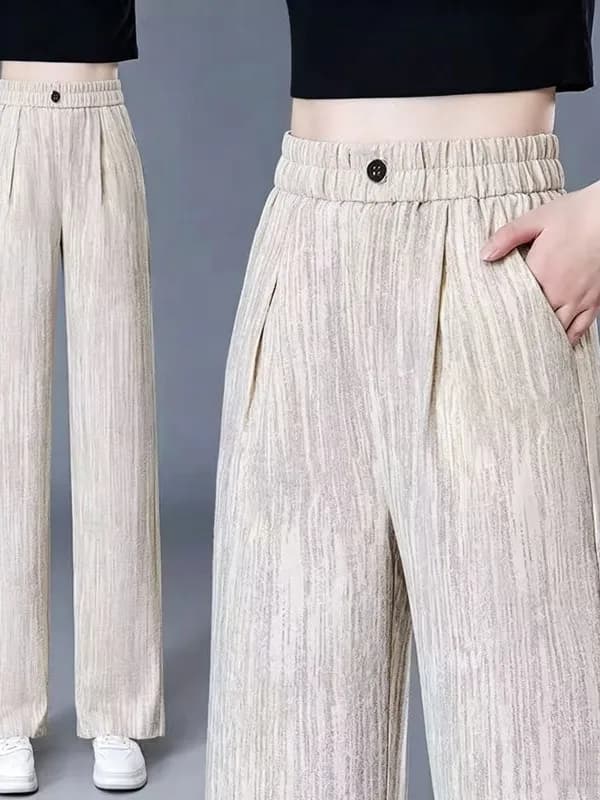 Pantaloni Estivi in Seta Ghiaccio a Gamba Dritta da Donna, Vita Alta, Modellanti, Versatili, Casual, Sottili, a Tre Quarti, Skinny, Stile Mom Jeans