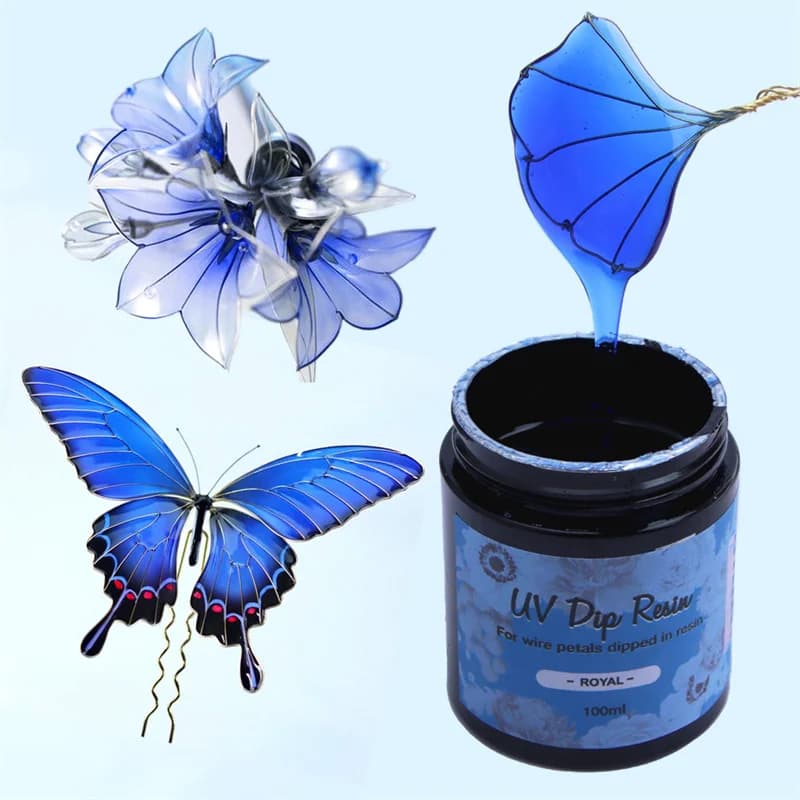UV DIP Resin Glue Ultraviolet Curing Transparent Colour Flower Making Liquid DIY Crystal UV Glue Resin Jewelry Making Supplies