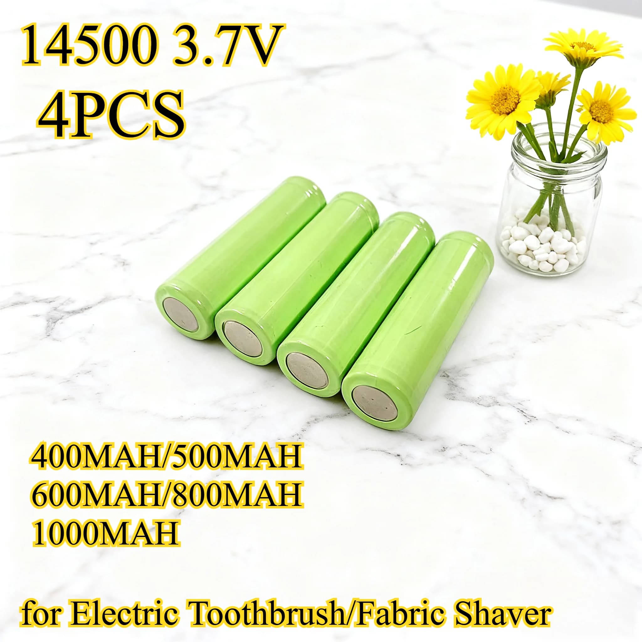 Batteria al litio ricaricabile 4PCS1000mAh 14500 3.7V per spazzolino elettrico/rasoir in tessuto cellulare agli ioni di litio con protezione da sovraccarico