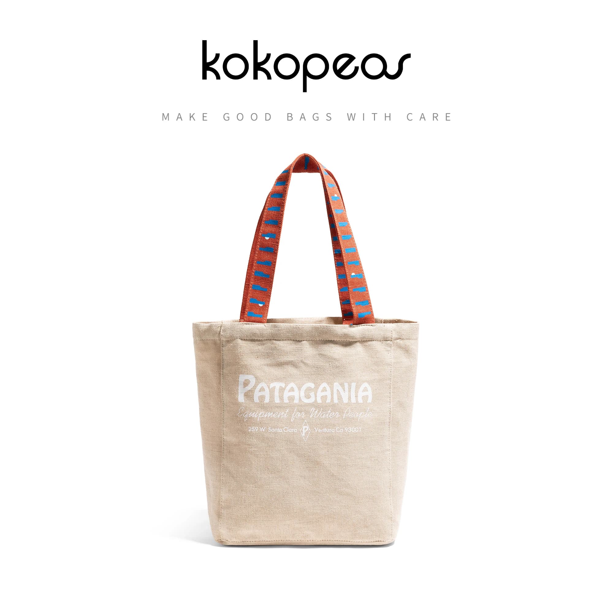 KOKOPEAS Fashion Women's Tote Bag Large Capacity Folding Eco-Friendly Reusable Canvas Shopping Bag Lightweight Vertical Handbag