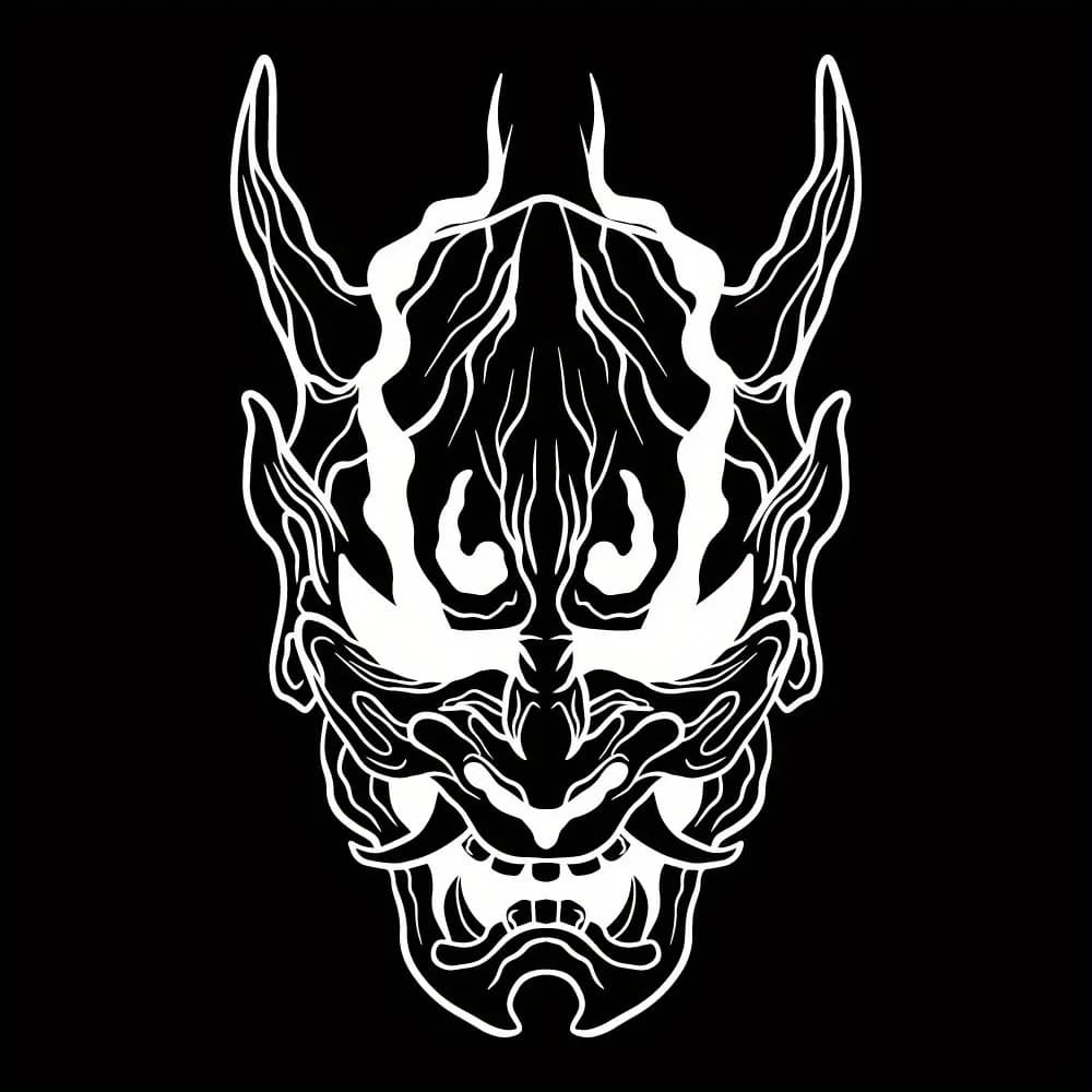 1 Pezzo Maschera Giapponese Oni Hannya Adesivo Vinilico Impermeabile Autoadesivo per Auto Moto Bici Casco Laptop Decorazione