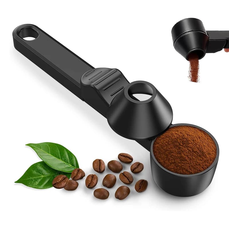 1pc Mess-Free Sliding Coffee Measuring Scoop, Food Grade Leakproof Protein Powder Funnel Spoon for Home Gym Kitchen Travel