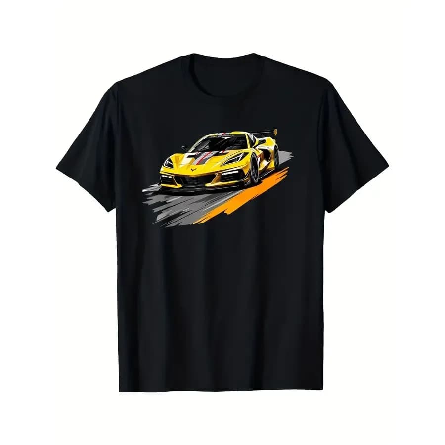 T-shirt con stampa grafica Streetwear Drift Car, perfetta per la casa, per uscire o come regalo, ideale per San Valentino