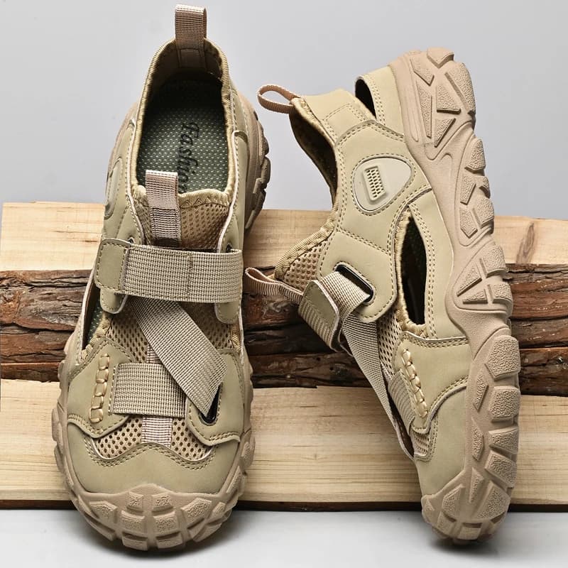 Comfort Men Mesh Sandals Lightweight Summer Shoes Outdoor Quick-Dry Wading Aqua Shoes Non-Slip Travel Beach Flats Daily Sandals