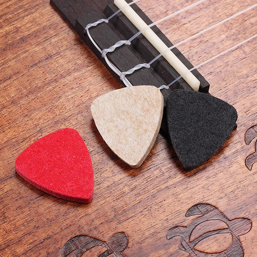 3 plettri per chitarra in feltro di lana, professionali, leggeri, comodi, per esercitarsi con la chitarra, piccoli, portatili, accessori musicali