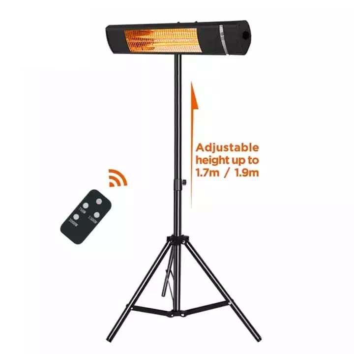 scaldino elettrico Potenza regolabile 650/1300/2000W Riscaldatore elettrico per patio con tubo dorato alogeno montato a parete